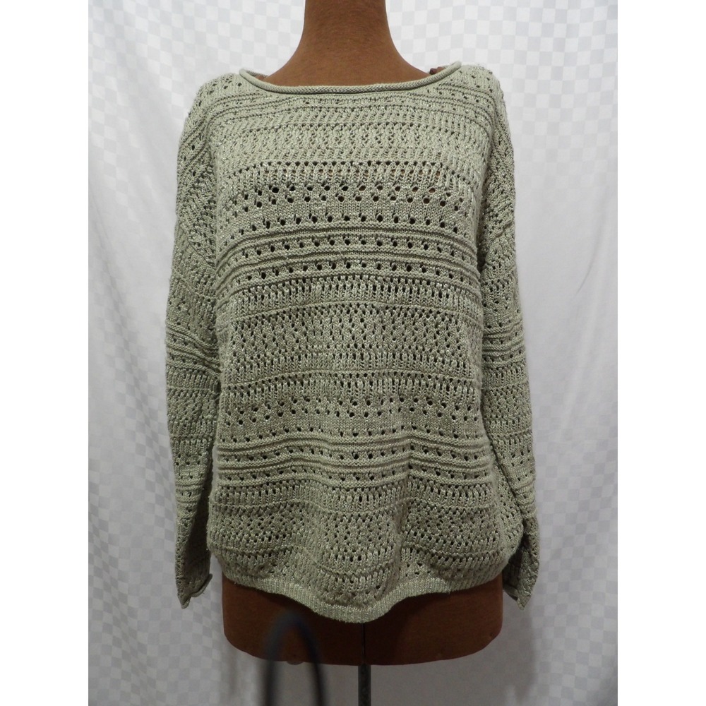 FRYE Drop Shoulder Pointelle Sweater | M